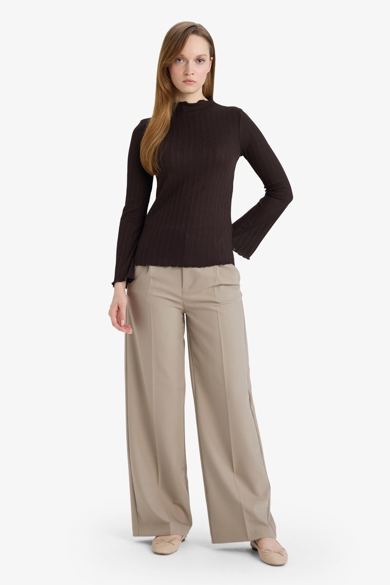 ديفاكتو بلوزة كم طويل مضلع سليم فيت - Image 2